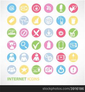 Media and communication Internet icons set in a minimalist style
