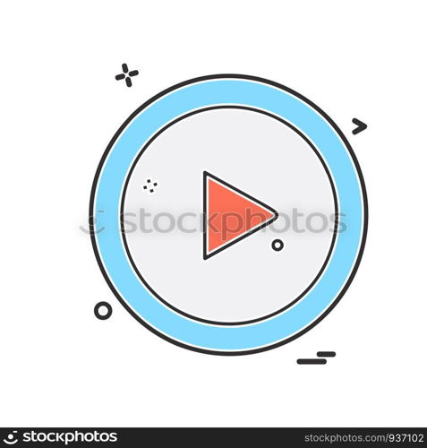 Media button icon design vector