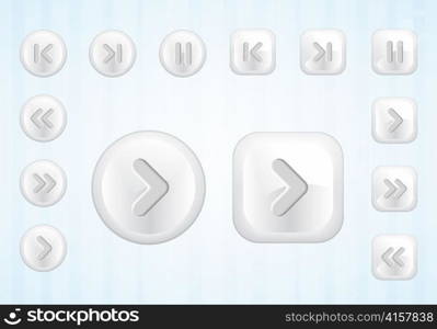 media buttons set vector illustration