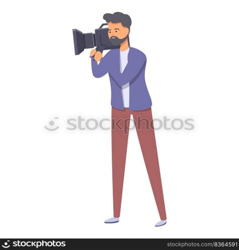 Media camera icon cartoon vector. Tv journalist. News reporter. Media camera icon cartoon vector. Tv journalist