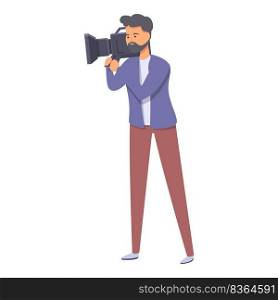 Media camera icon cartoon vector. Tv journalist. News reporter. Media camera icon cartoon vector. Tv journalist