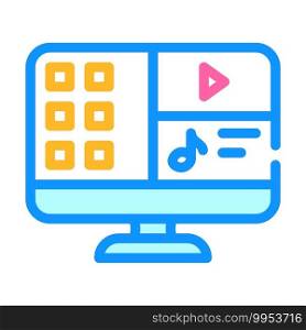 media files operating system color icon vector. media files operating system sign. isolated symbol illustration. media files operating system color icon vector illustration