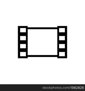 Media Film. Flat Vector Icon. Simple black symbol on white background. Media Film Flat Vector Icon