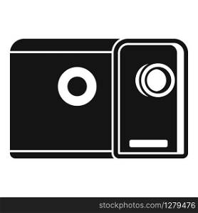 Media film projector icon. Simple illustration of media film projector vector icon for web design isolated on white background. Media film projector icon, simple style