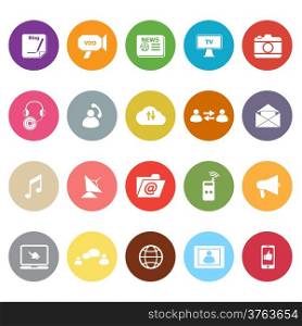 Media flat icons on white background, stock vector