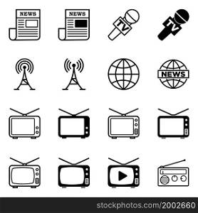 media icon set vector design template in white background