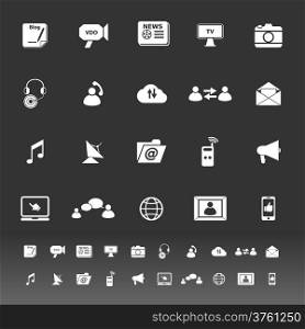 Media icons on gray background, stock vector