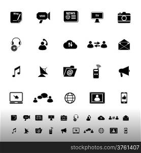 Media icons on white background, stock vector