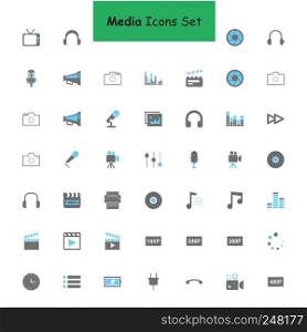 Media icons set vector