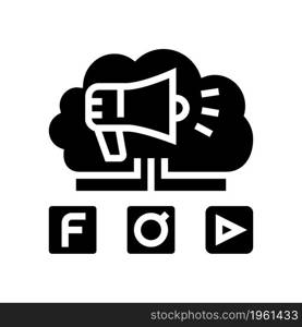 media marketing glyph icon vector. media marketing sign. isolated contour symbol black illustration. media marketing glyph icon vector illustration