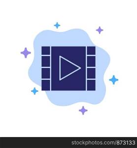 Media, Media Player, Multimedia, Player, Stream Blue Icon on Abstract Cloud Background
