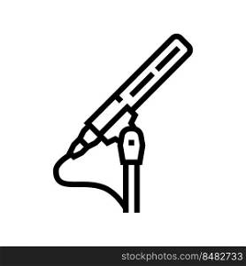 media mic microphone line icon vector. media mic microphone sign. isolated contour symbol black illustration. media mic microphone line icon vector illustration