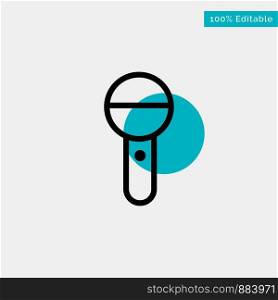 Media, Mic, Microphone, Press, Sound turquoise highlight circle point Vector icon