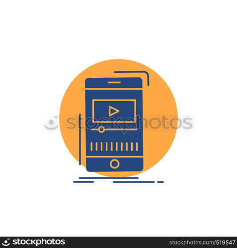 media, music, player, video, mobile Glyph Icon.. Vector EPS10 Abstract Template background