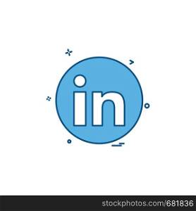 media network social linkedin icon vector design