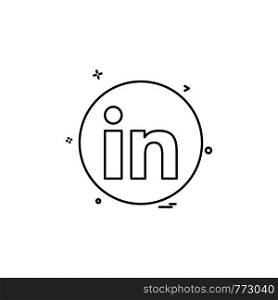 media network social linkedin icon vector design