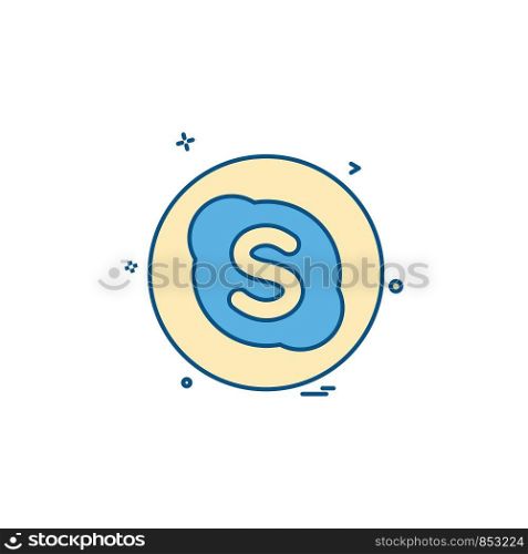 media network social skype icon vector