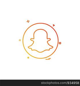 media network social snapchat icon vector design