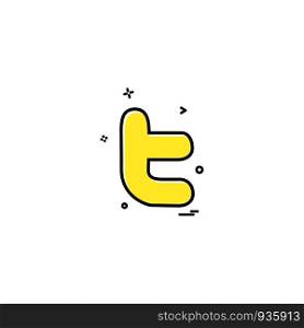 media network social twitter icon vector design