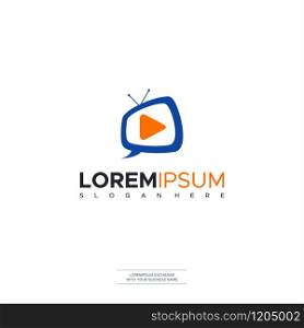 Media Play Digital Logo Template Design Premium Concept logo design