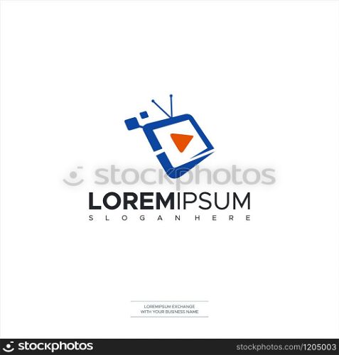 Media Play Pixel Logo Template Design Premium Concept logo design