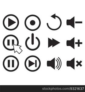 Media Player button icons vector illustration symbol design