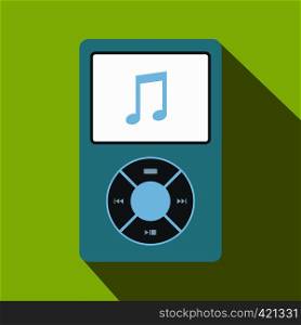 Media player flat icon on a green background. Media player flat icon