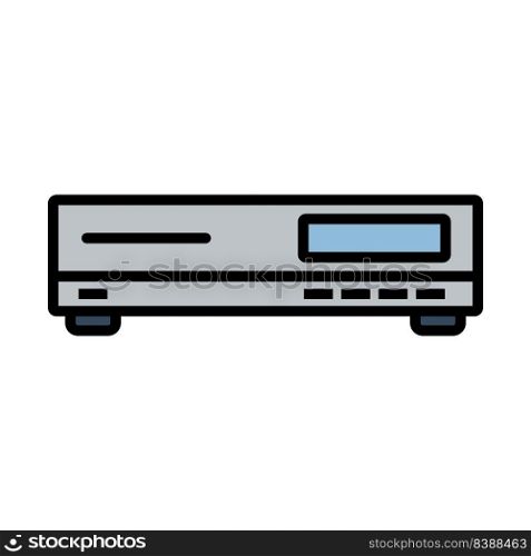 Media Player Icon. Editable Bold Outline With Color Fill Design. Vector Illustration.