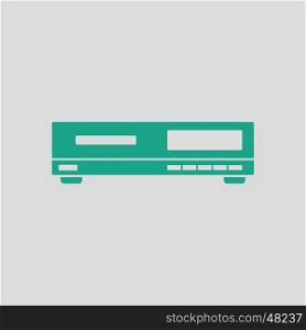 Media player icon. Gray background with green. Vector illustration.