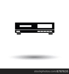 Media player icon. White background with shadow design. Vector illustration.