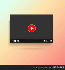 Media player Video interface and icons / play, pause and stop button icon /Media icon set. Vector pictograms for web, computer and mobile apps play, pause