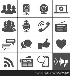 Media social network icons vector image