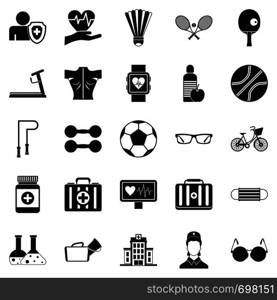 Medic icons set. Simple set of 25 medic vector icons for web isolated on white background. Medic icons set, simple style