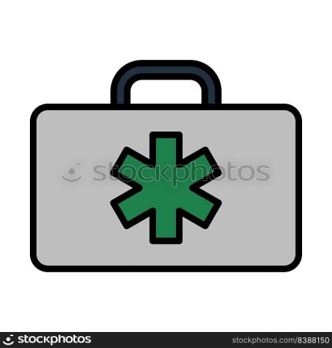 Medica Case Icon. Editab≤Bold Outli≠With Color Fill Design. Vector Illustration.