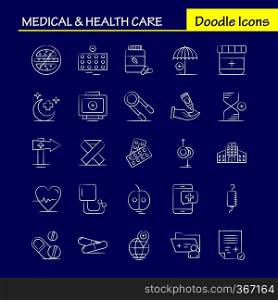 Medical And Health Care Hand Drawn Icon for Web, Print and Mobile UX/UI Kit. Such as  Medical, Medicine, Pills, Health, Hand, Cream, Medical, Report, Pictogram Pack. - Vector