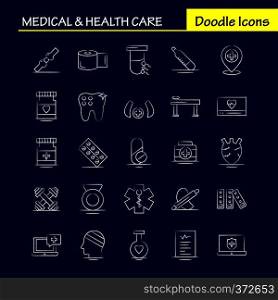 Medical And Health Care Hand Drawn Icon for Web, Print and Mobile UX/UI Kit. Such as  Medical, Medicine, Tablet, Hospital, Measure, Medical, Medical Devices, Pictogram Pack. - Vector