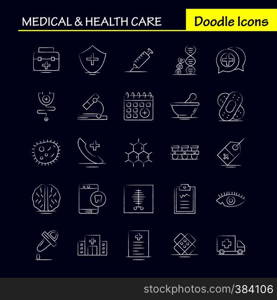 Medical And Health Care Hand Drawn Icon for Web, Print and Mobile UX/UI Kit. Such as: Medical, Chatting, Plus, Health, Mobile, Cell, Tooth, Medical, Pictogram Pack. - Vector