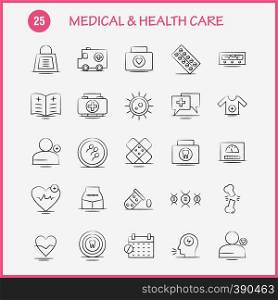 Medical And Health Care Hand Drawn Icon for Web, Print and Mobile UX/UI Kit. Such as: Hospital, Medical, Chatting, Health, Bandage, Health, Medical, Hospital, Pictogram Pack. - Vector