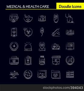 Medical And Health Care Hand Drawn Icon for Web, Print and Mobile UX/UI Kit. Such as: Heart, Care, Medical, Medical, Medicine, Hospital, Tablets, Medical, Pictogram Pack. - Vector