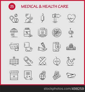 Medical And Health Care Hand Drawn Icon for Web, Print and Mobile UX/UI Kit. Such as: Medical, Medicine, Pills, Health, Hand, Cream, Medical, Report, Pictogram Pack. - Vector