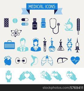 Medical and health care icons set.