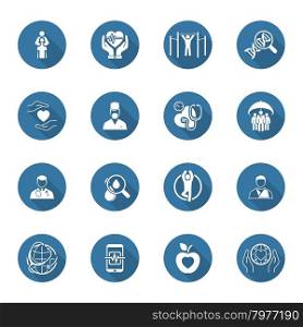 Medical and Health Care Icons Set. Flat Design. Isolated Illustration. Long Shadow.. Medical and Health Care Icons Set. Flat Design.