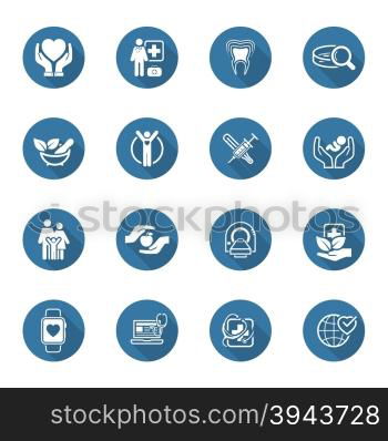 Medical and Health Care Icons Set. Flat Design.. Medical and Health Care Icons Set. Flat Design. Isolated Illustration.