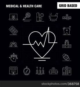 Medical And Health Care Line Icon for Web, Print and Mobile UX/UI Kit. Such as  Medical, Browse, Compass, Navigation, Calendar, Medical, Health, Plus, Pictogram Pack. - Vector