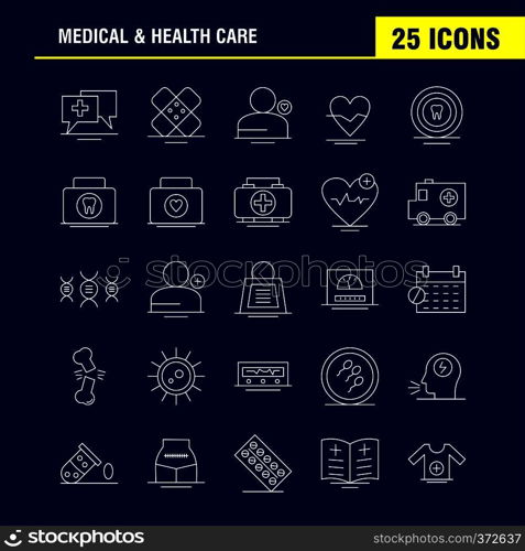 Medical And Health Care Line Icon for Web, Print and Mobile UX/UI Kit. Such as  Hospital, Medical, Chatting, Health, Bandage, Health, Medical, Hospital, Pictogram Pack. - Vector