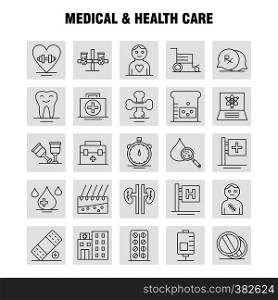 Medical And Health Care Line Icon for Web, Print and Mobile UX/UI Kit. Such as: Medical, Chat, Mail, Hospital, Wheelchair, Medical, Hospital, Patient, Pictogram Pack. - Vector