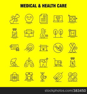 Medical And Health Care Line Icon for Web, Print and Mobile UX/UI Kit. Such as: Hospital, Bed, Healthcare, Patient Bed, Hospital, Board, Medical, Pictogram Pack. - Vector