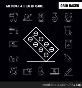 Medical And Health Care Line Icon for Web, Print and Mobile UX/UI Kit. Such as: Medical, Medicine, Tablet, Hospital, Measure, Medical, Medical Devices, Pictogram Pack. - Vector