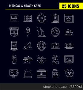 Medical And Health Care Line Icon for Web, Print and Mobile UX/UI Kit. Such as: Heart, Care, Medical, Medical, Medicine, Hospital, Tablets, Medical, Pictogram Pack. - Vector