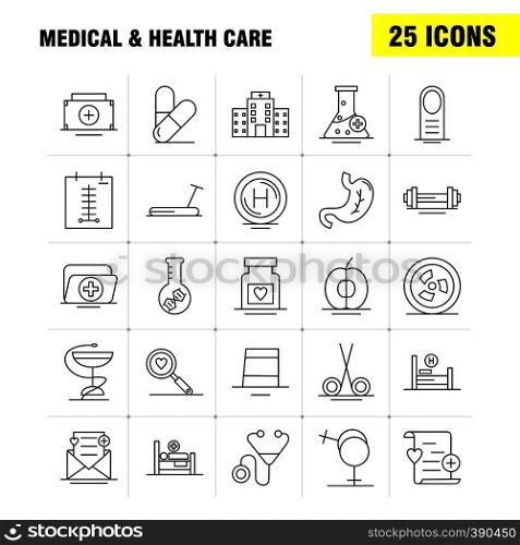 Medical And Health Care Line Icon for Web, Print and Mobile UX/UI Kit. Such as: Flask, Hospital, Sign, Medical, Medical, Medicine, Data, Fan, Pictogram Pack. - Vector